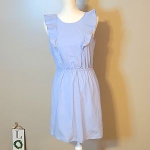 J Crew‎ Ruffle Sleeve Dress Blue Womens 4